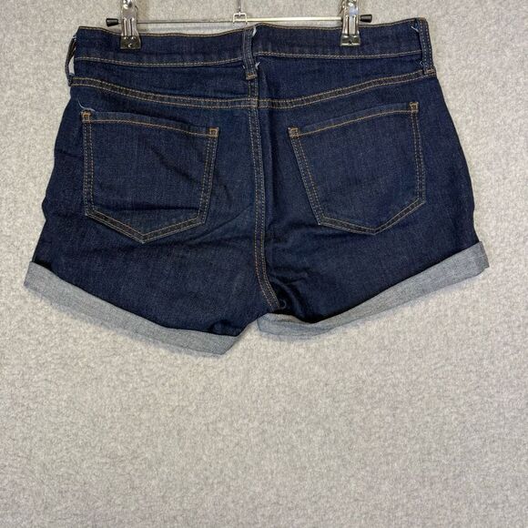 Old Navy Women's Size 2 Semi Fitted Stretch Dark Wash Cuffed Hem Short Shorts - Picture 4 of 7